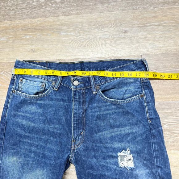 LEVI'S 514 Straight Leg Med Wash Blue Denim Jeans Men's Size W 36 L 36 - Picture 6 of 11